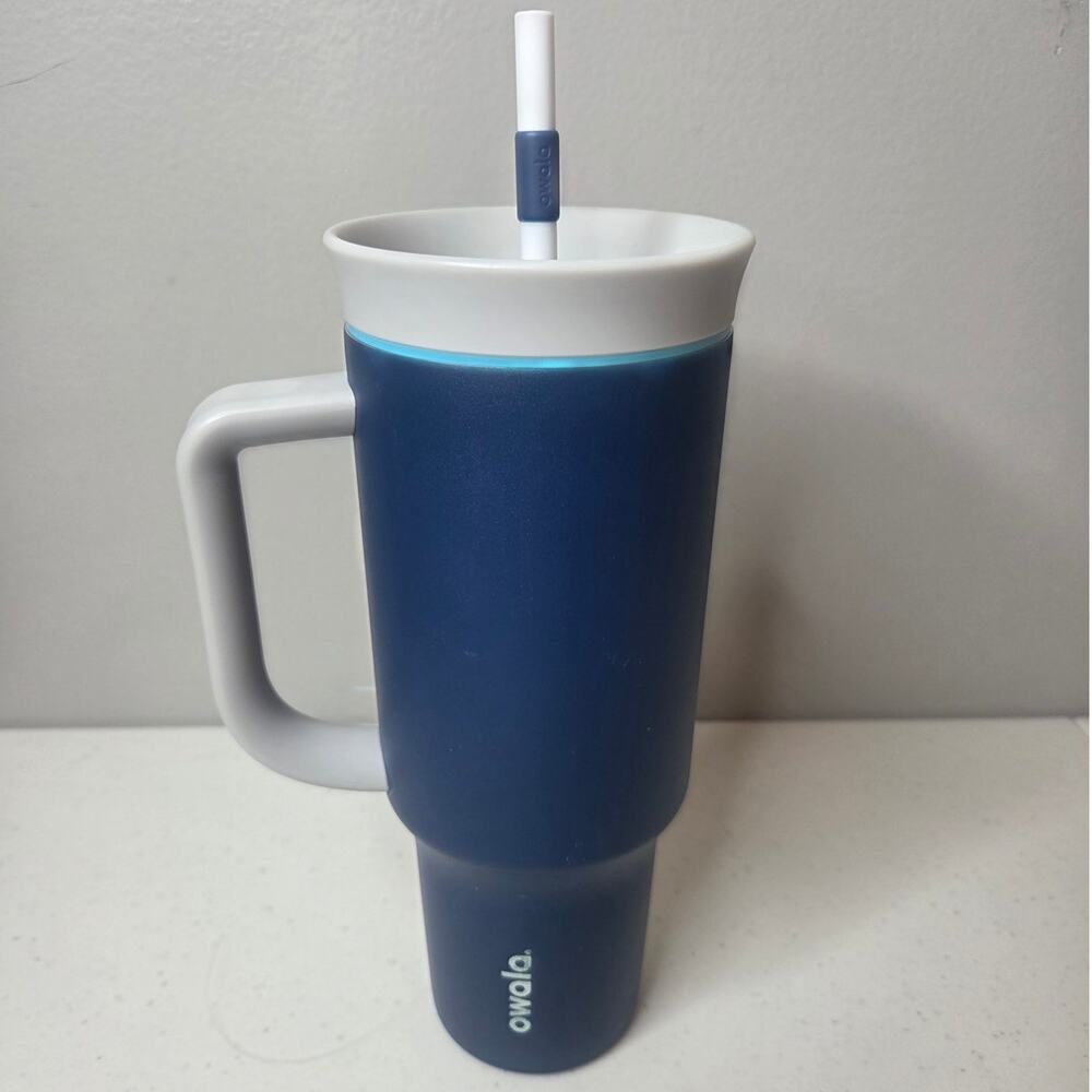 Owala 40 oz Stainless Steel Tumbler Navy Blue Saltwater Starfish 2in1 Travel Mug